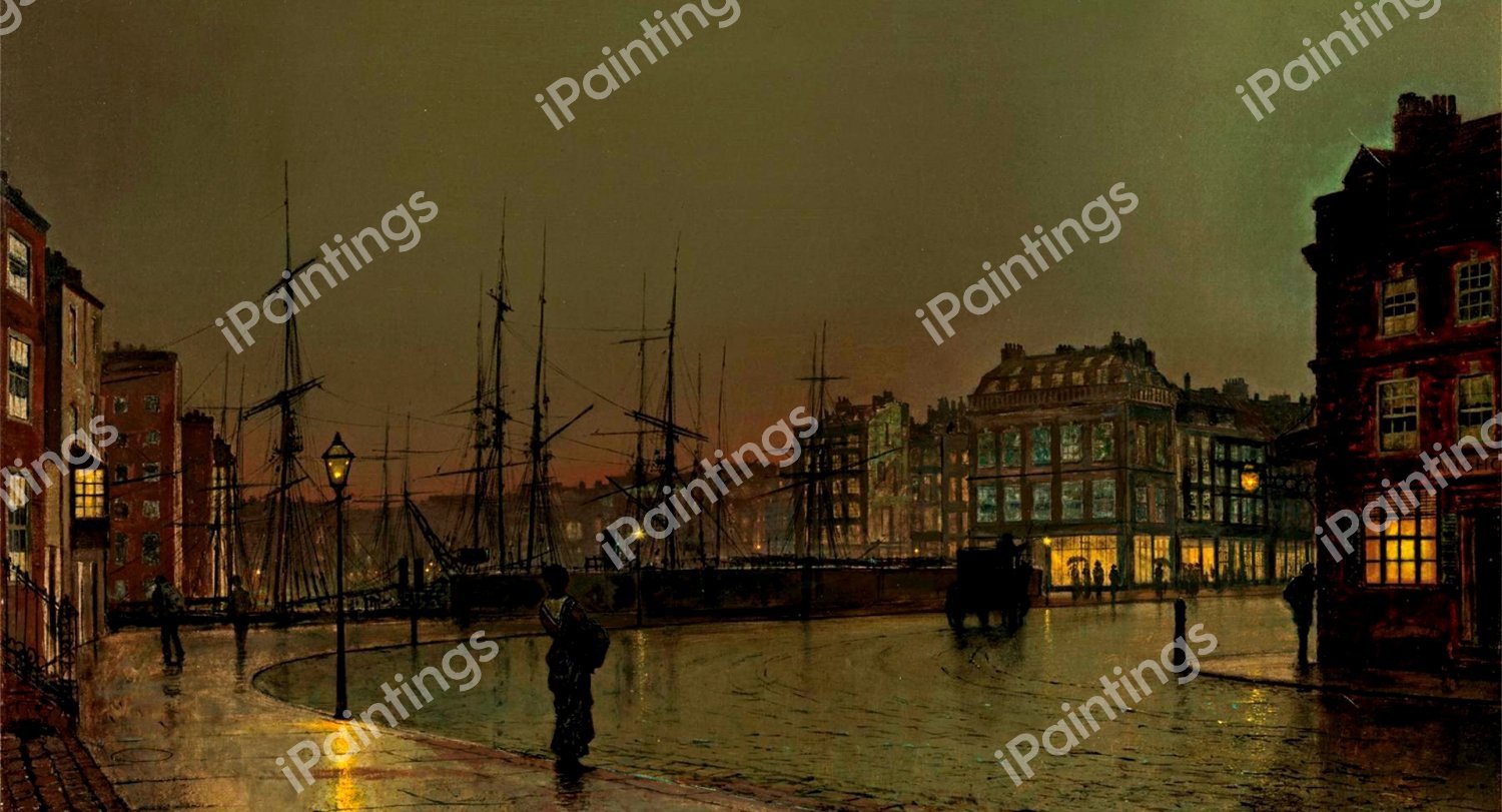 Greenock Shipping. The painting by John Atkinson Grimshaw