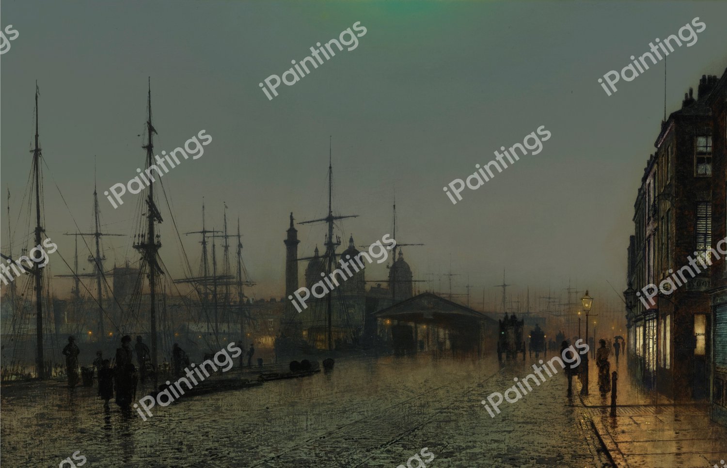 Hull Docks. The painting by John Atkinson Grimshaw