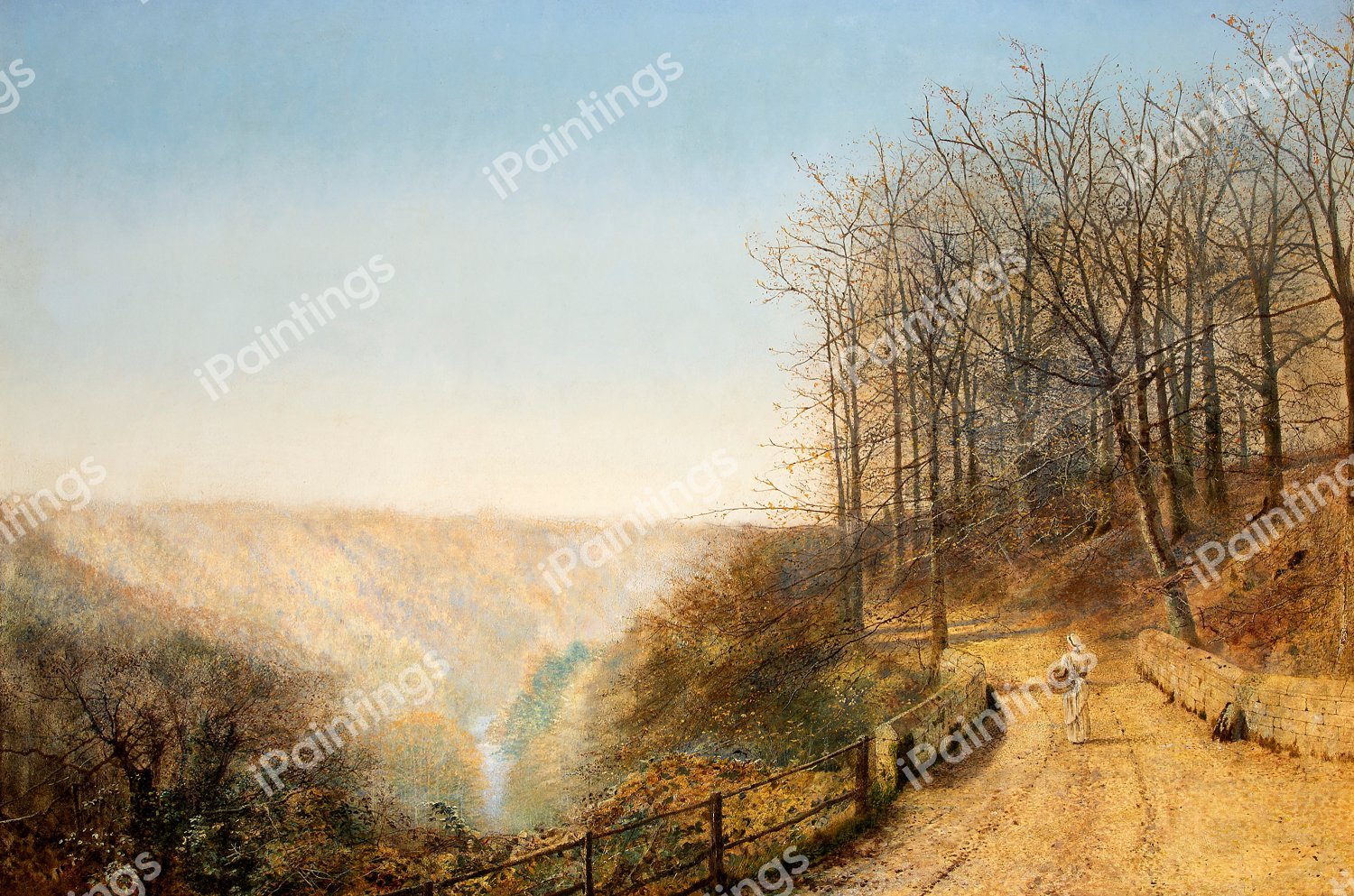 Late Autumn on the Esk. The painting by John Atkinson Grimshaw