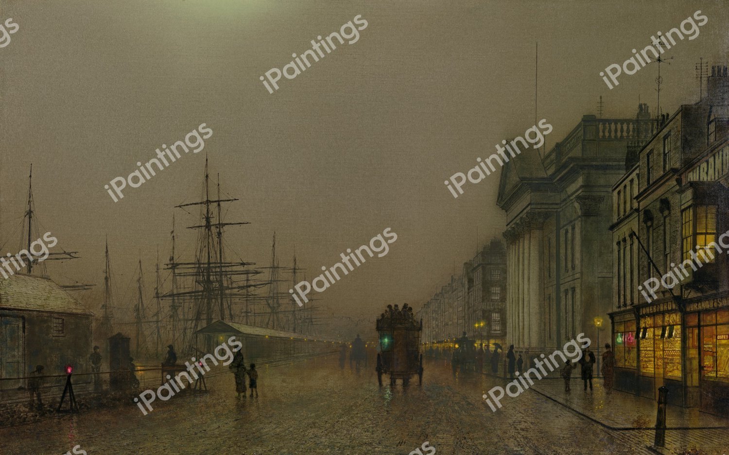 Liverpool Docks . The painting by John Atkinson Grimshaw