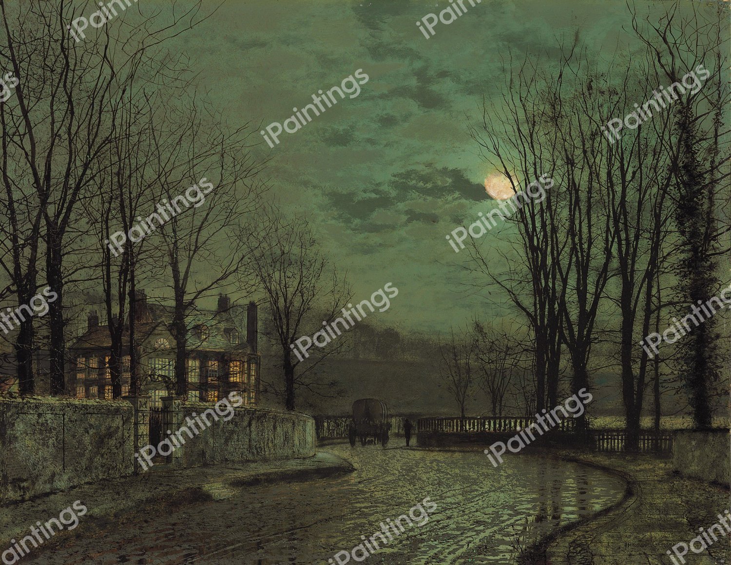 November Moonlight. The painting by John Atkinson Grimshaw