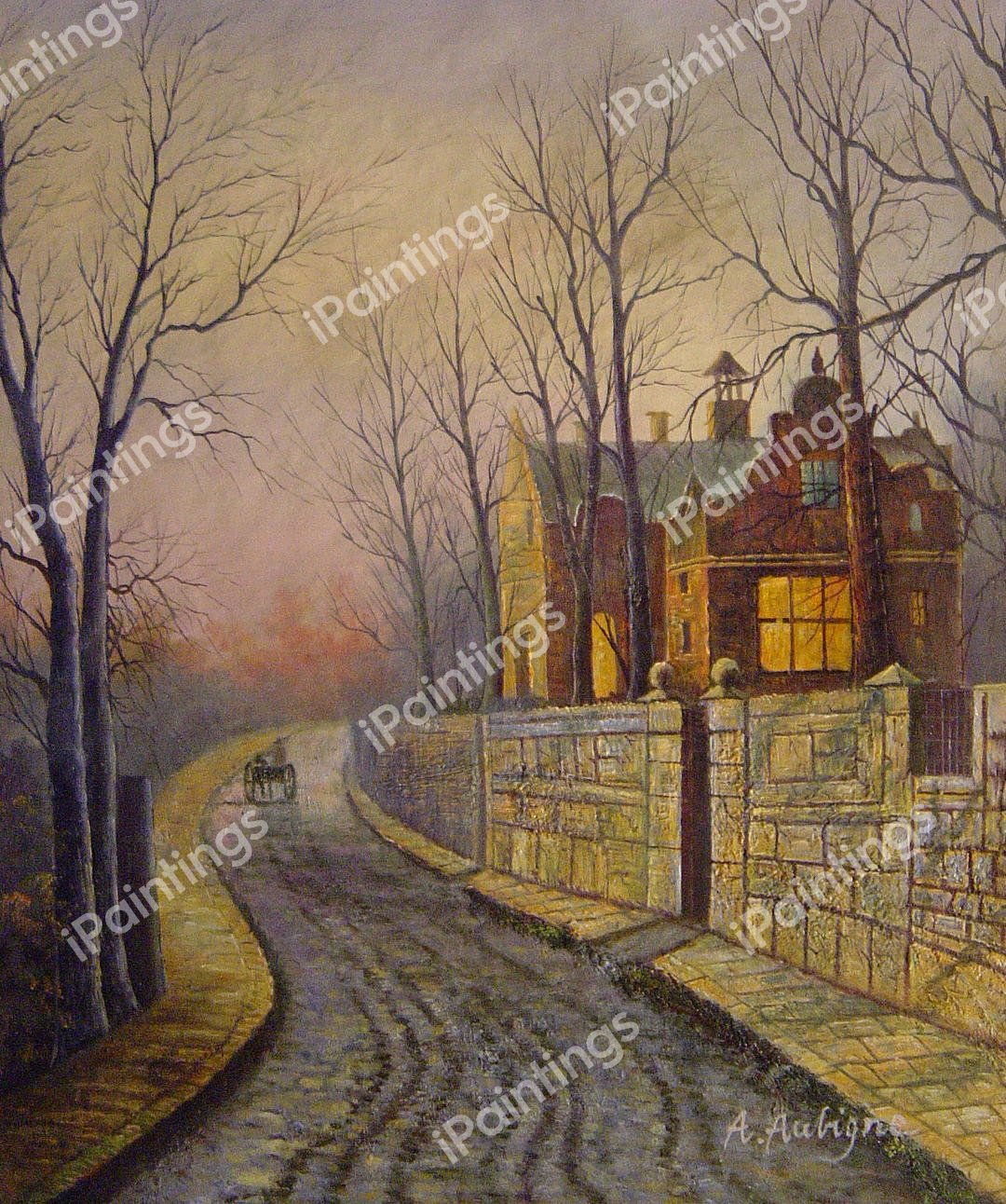 November Moonlight. The painting by John Atkinson Grimshaw