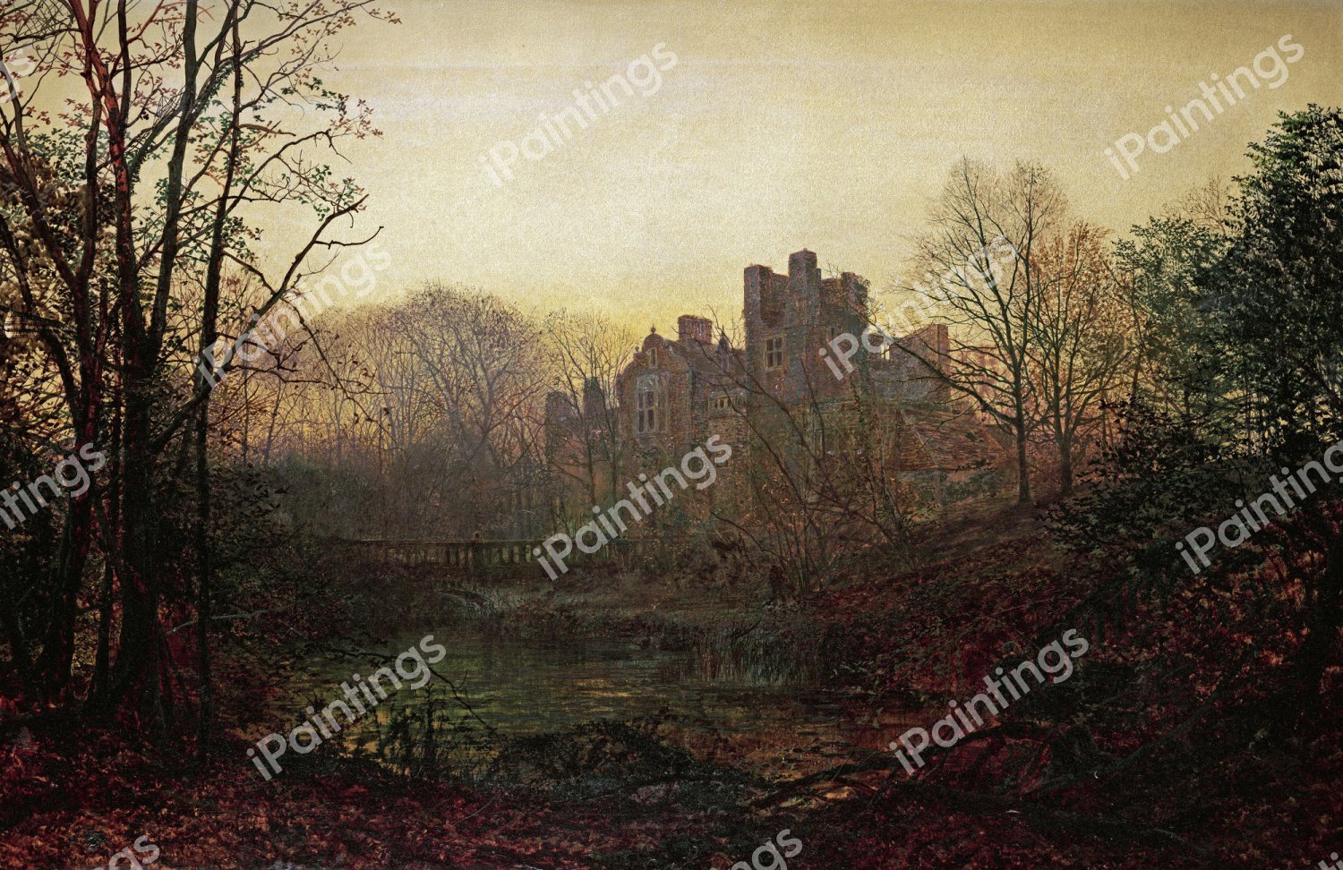 October Afterglow. The painting by John Atkinson Grimshaw