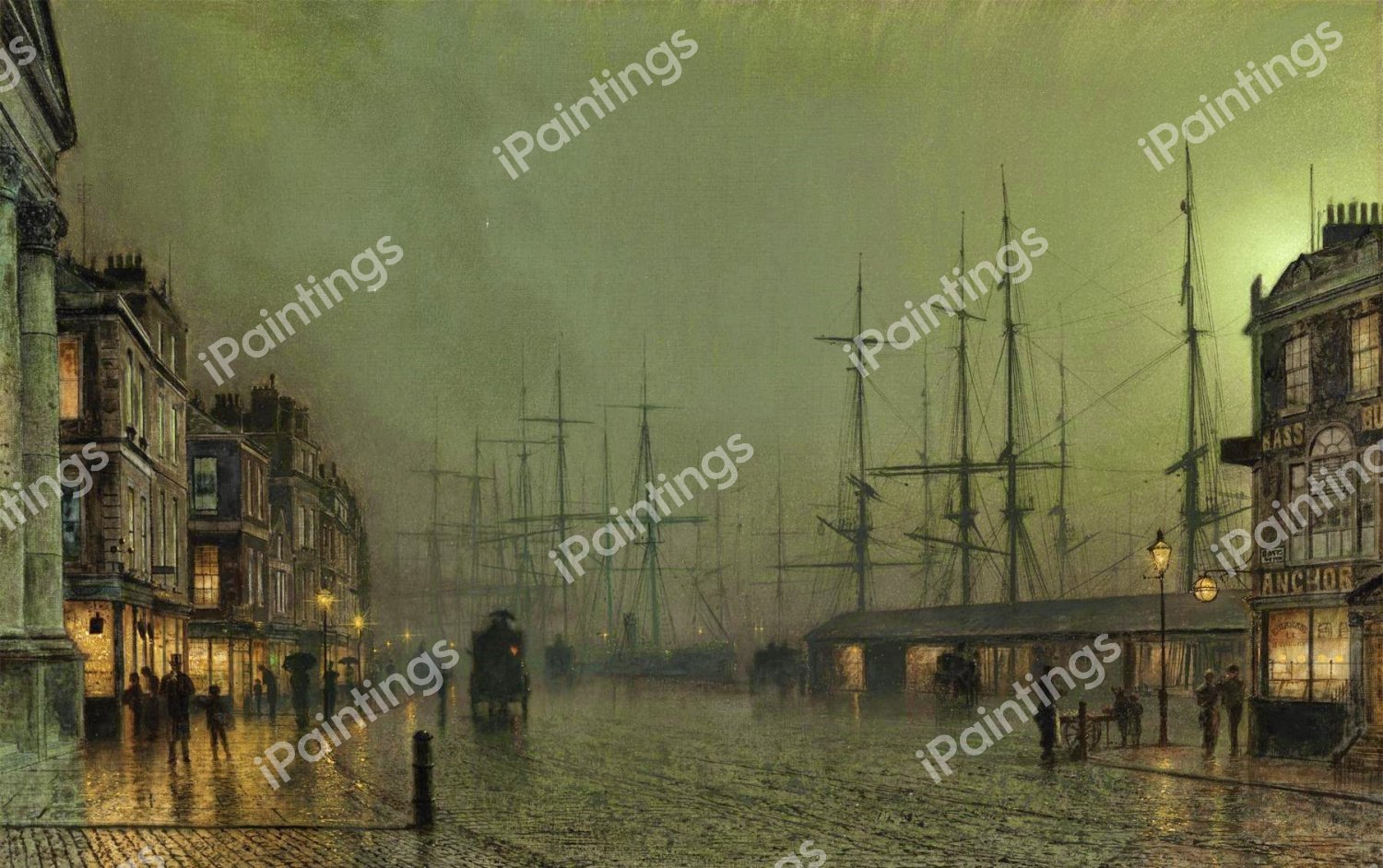 The Broomielaw, Glasgow. The painting by John Atkinson Grimshaw