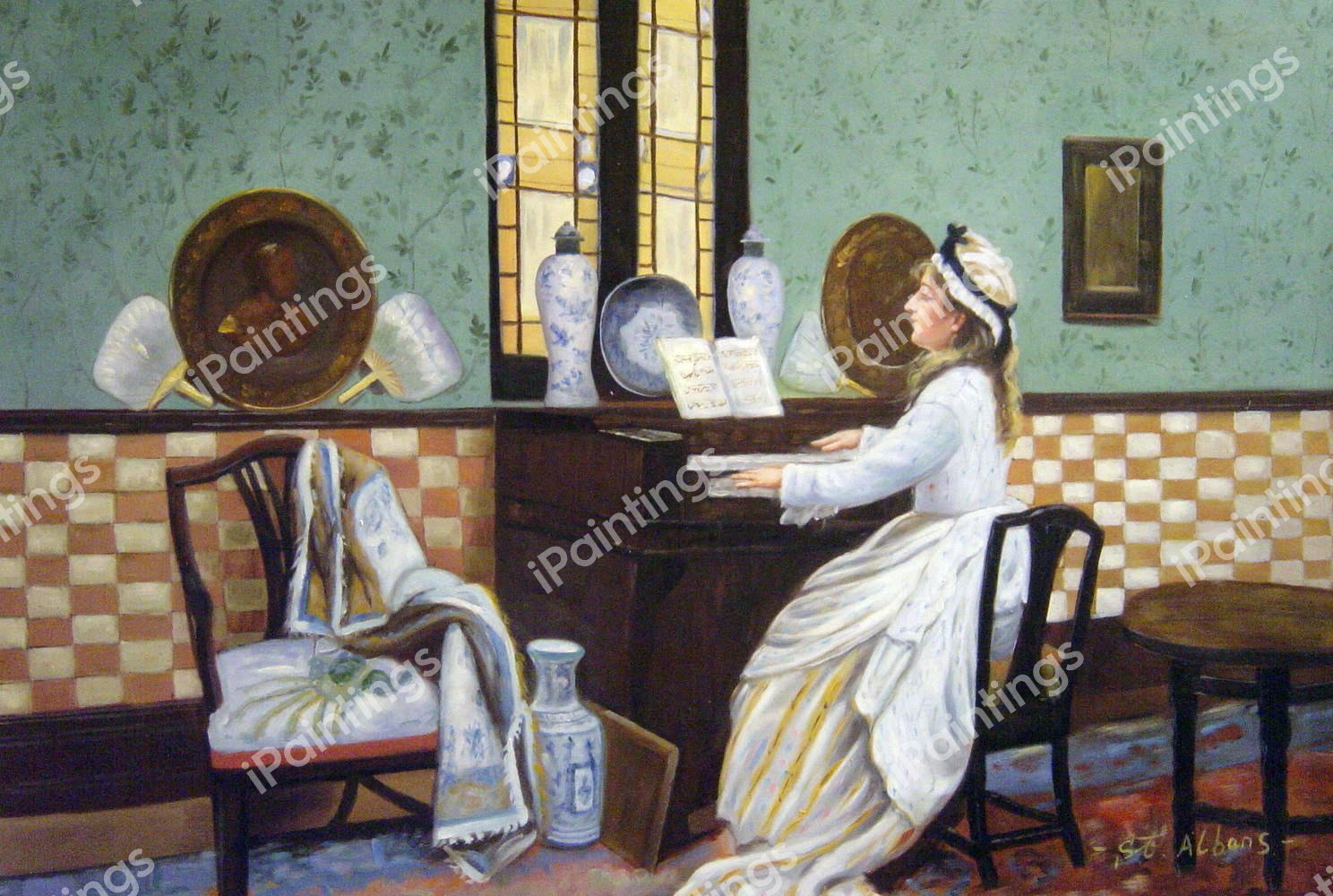 The Chorale. The painting by John Atkinson Grimshaw