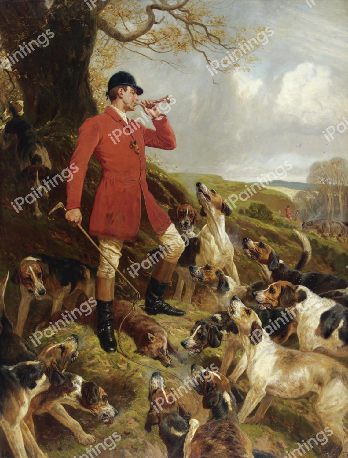 The Death - Recollection of a Kill with the Pytchley Hounds. The painting by John Charlton