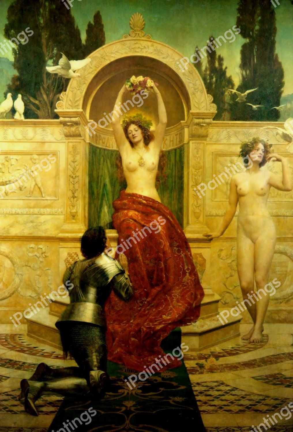 In the Venusberg Tannhauser, 1901. The painting by John Collier