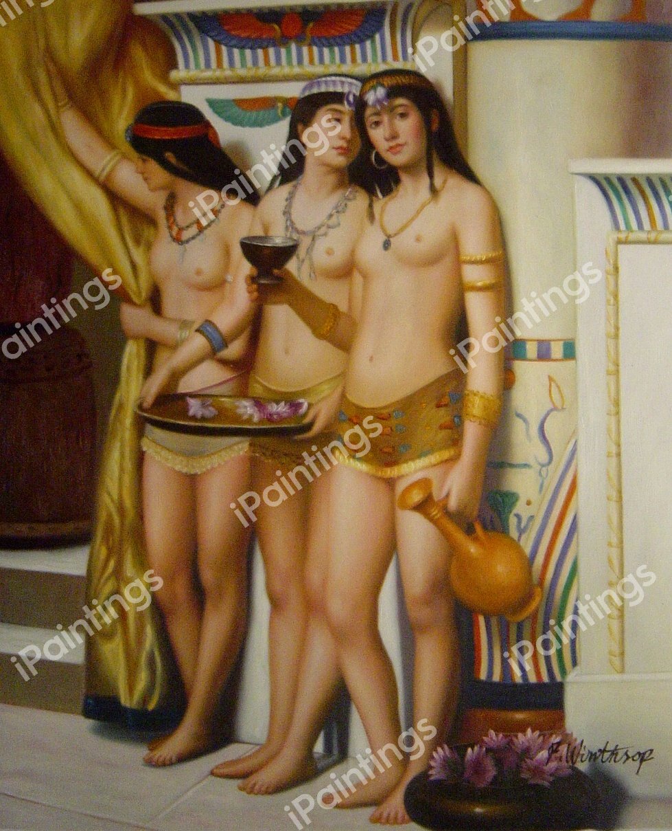 Pharaoh&#39s Handmaidens. The painting by John Collier