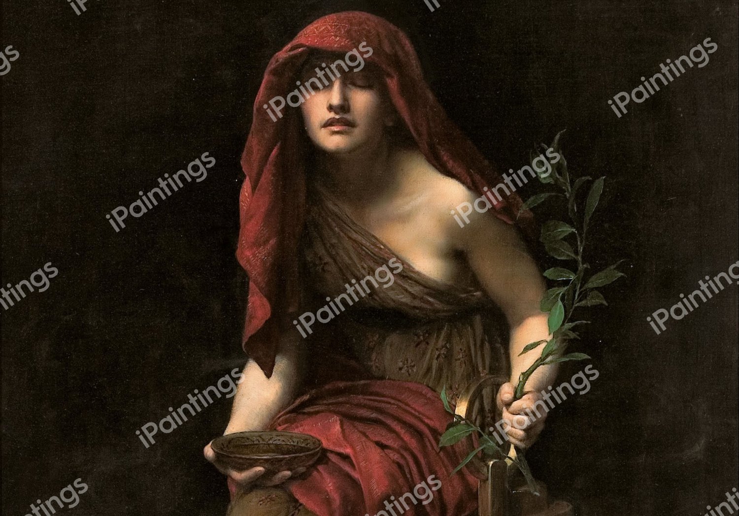 Priestess of Delphi, 1891. The painting by John Collier