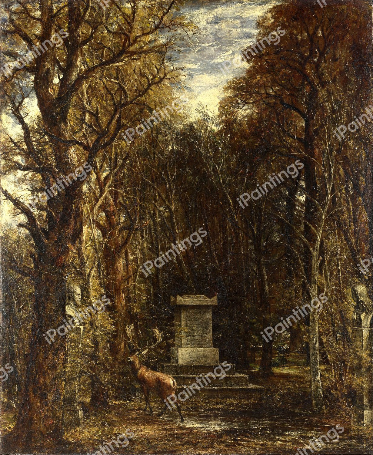 Cenotaph to the Memory of Sir Joshua Reynolds. The painting by John Constable