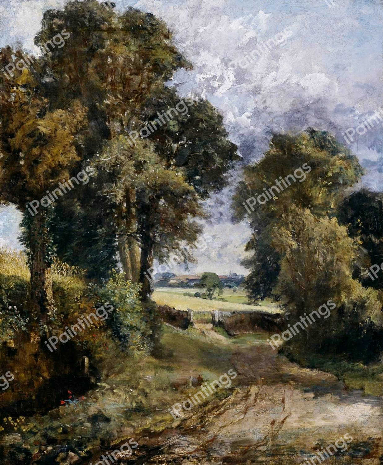 Cornfield. The painting by John Constable