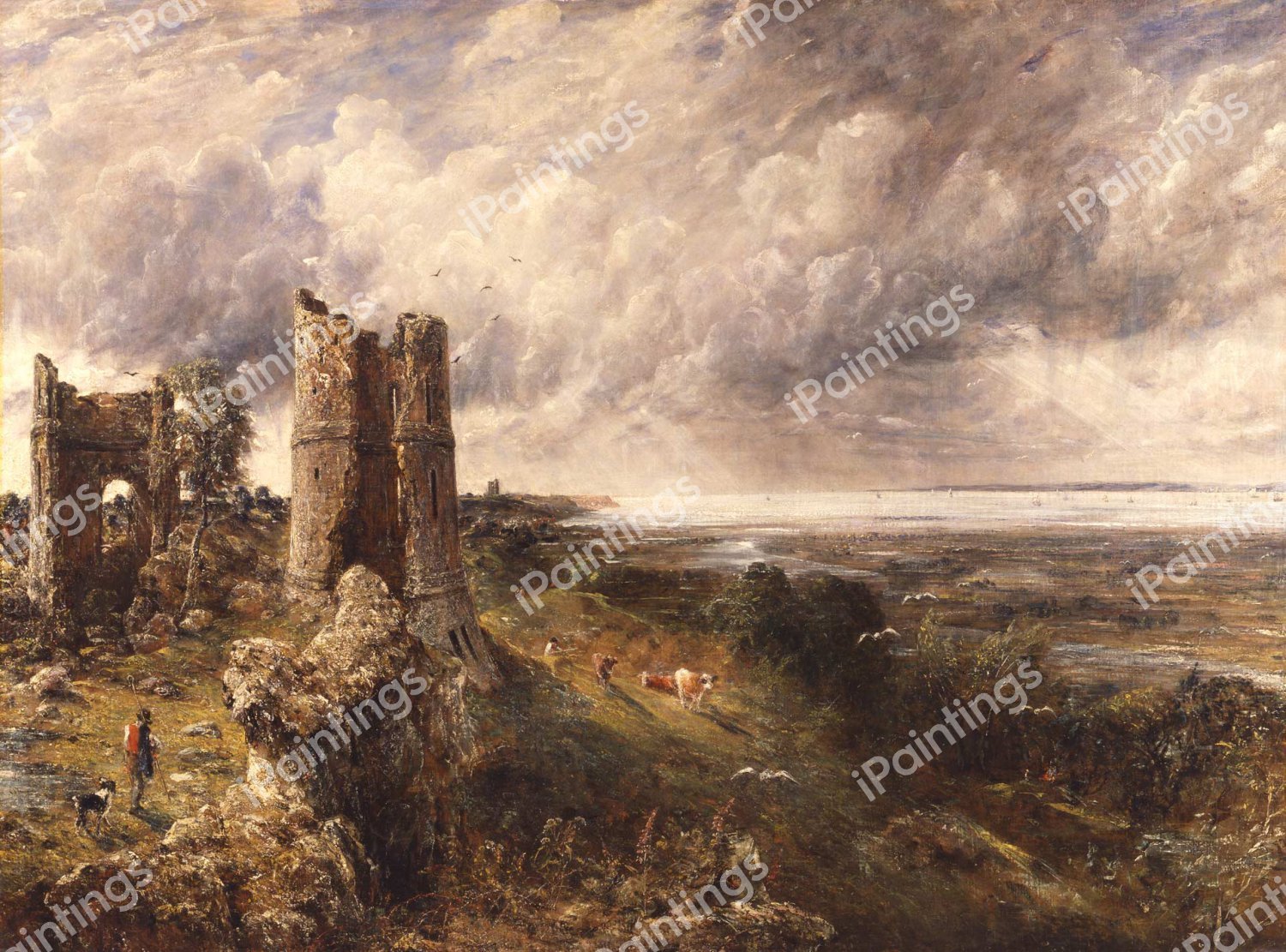 Hadleigh Castle, The Mouth of the Thames--Morning after a Stormy Night. The painting by John Constable