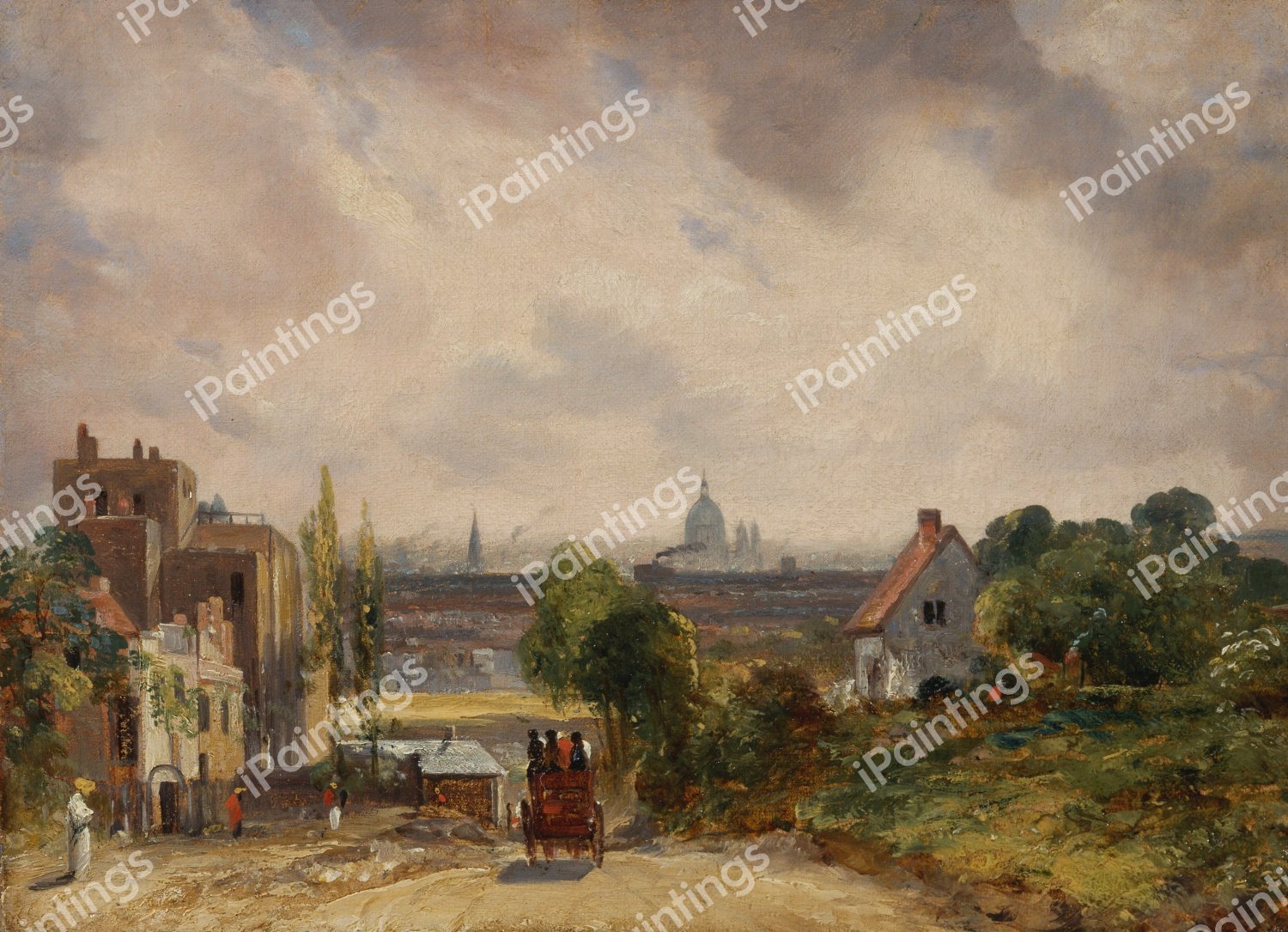 Sir Richard Steele's Cottage, Hampstead. The painting by John Constable