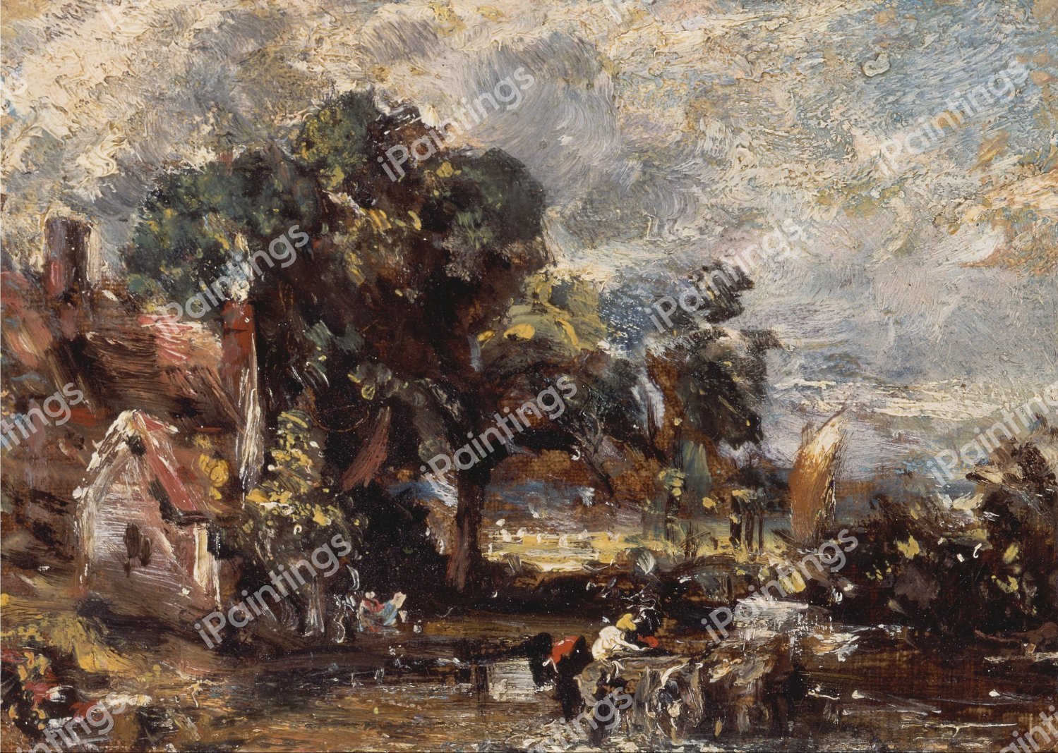Sketch for "The Haywain". The painting by John Constable