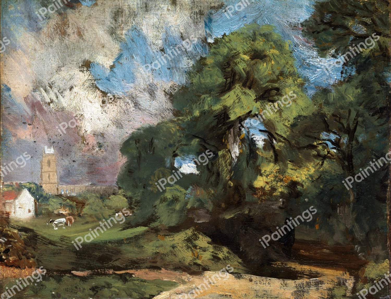 Stoke-by-Nayland. The painting by John Constable