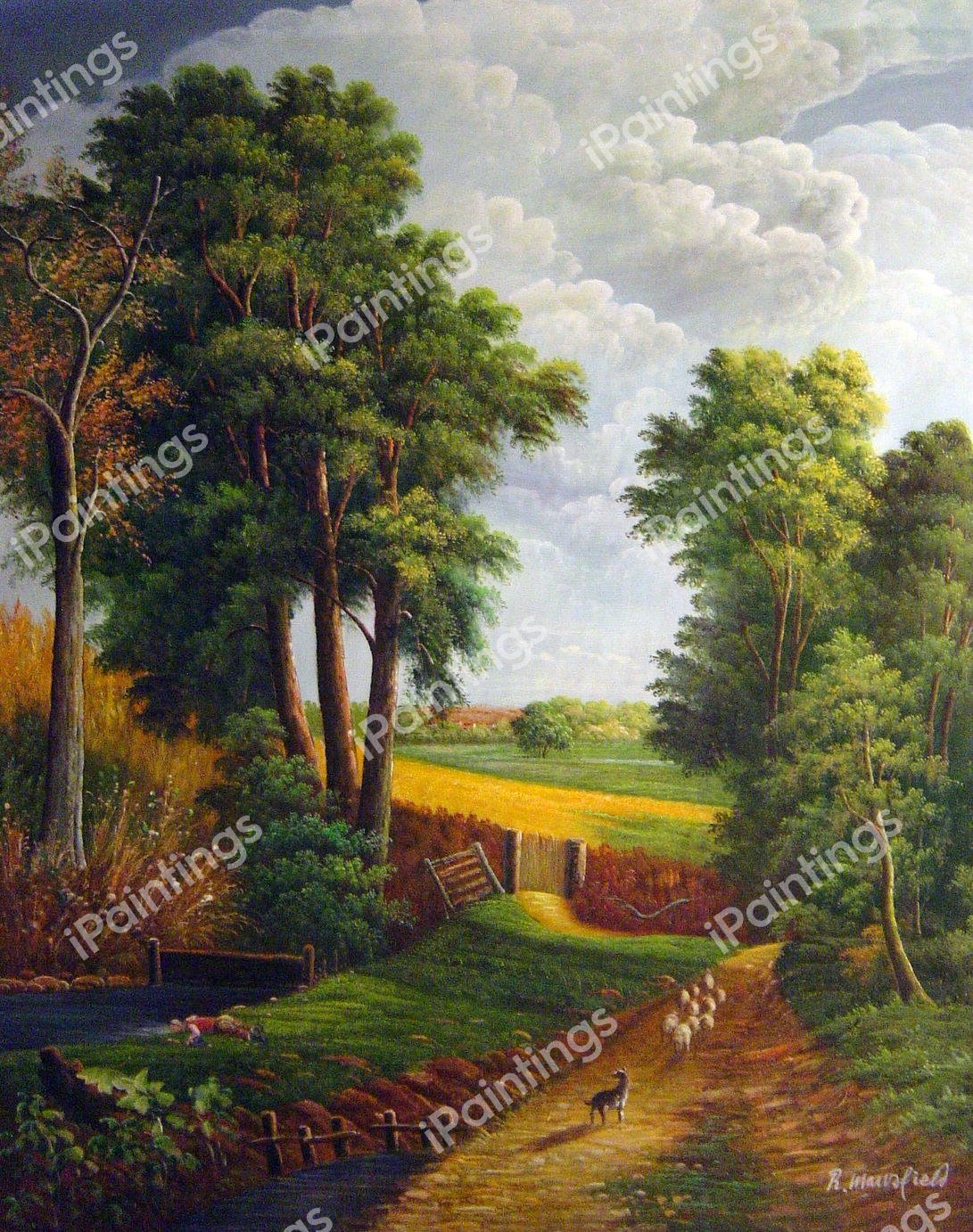 The Cornfield. The painting by John Constable