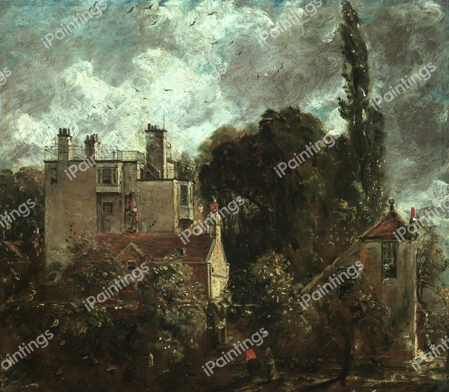 The Grove, or the Admiral's House in Hampstead. The painting by John Constable