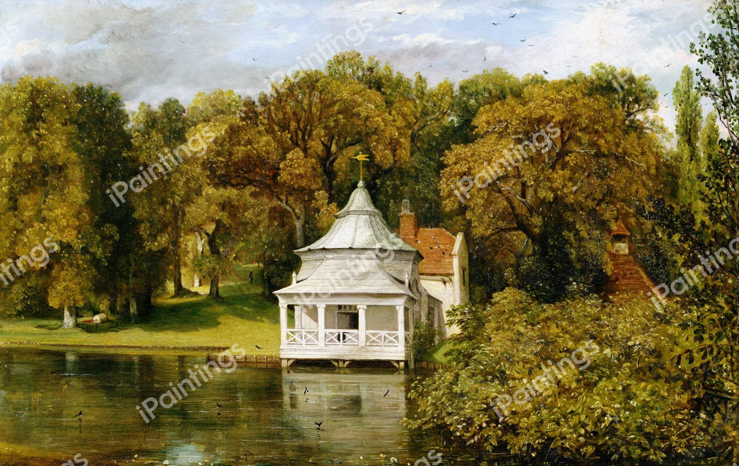 The Quarters Behind Alresford Hall. The painting by John Constable