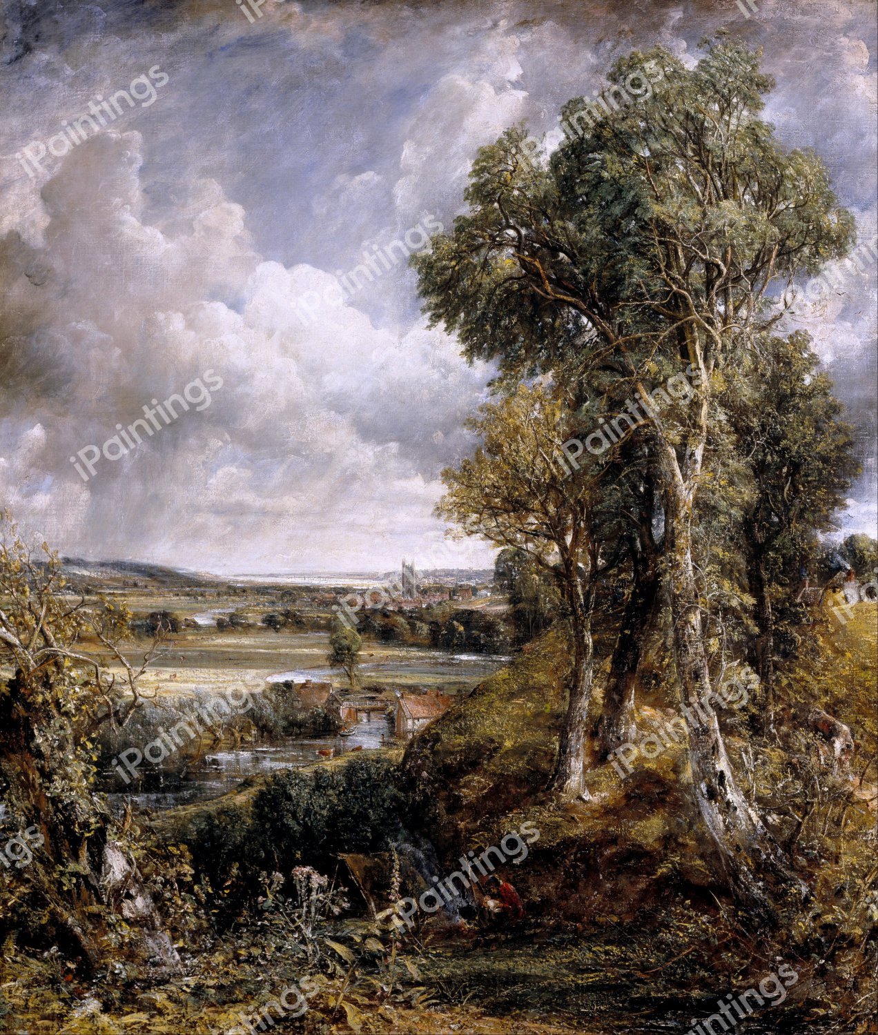 The Vale of Dedham. The painting by John Constable