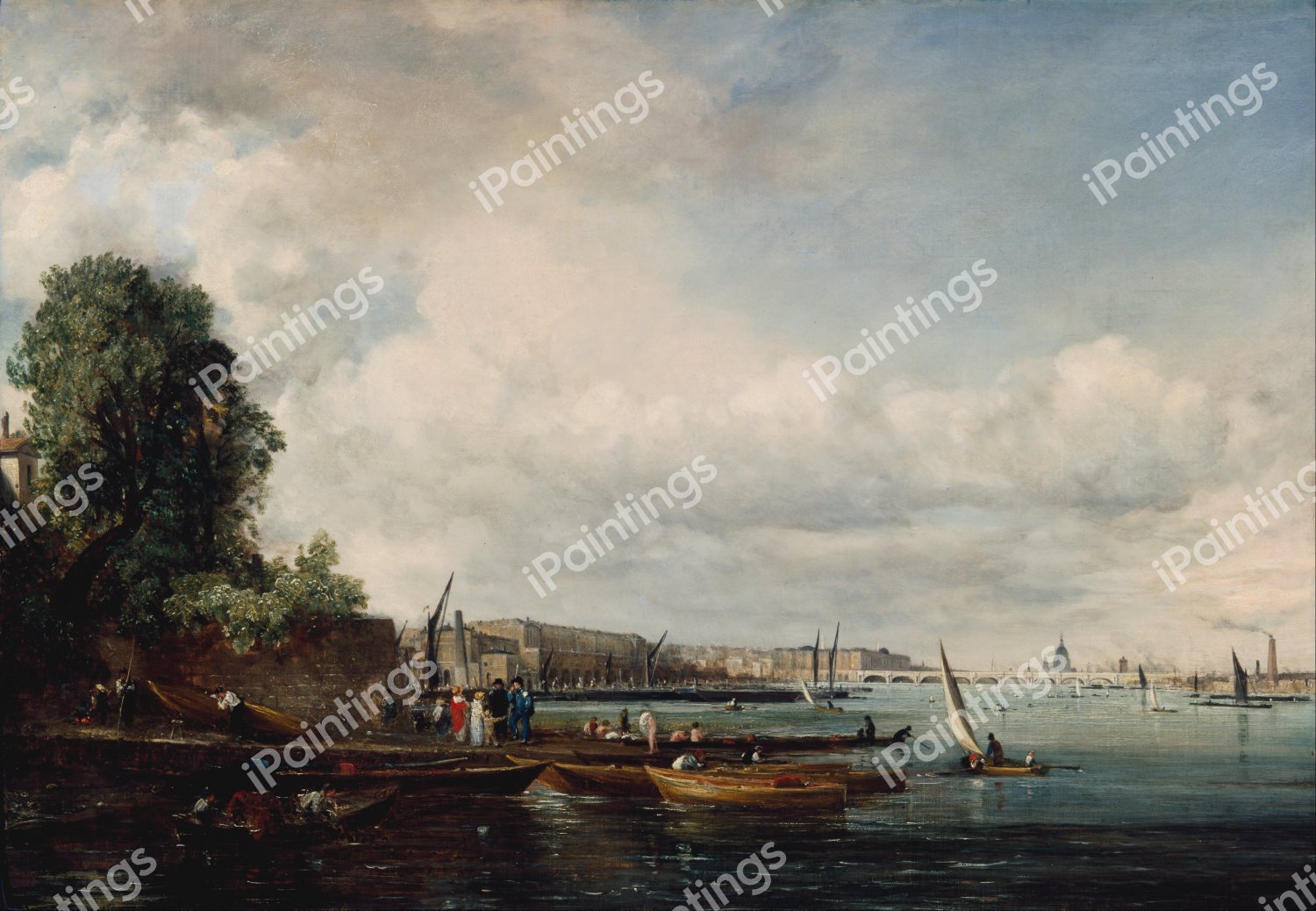 Waterloo Bridge. The painting by John Constable