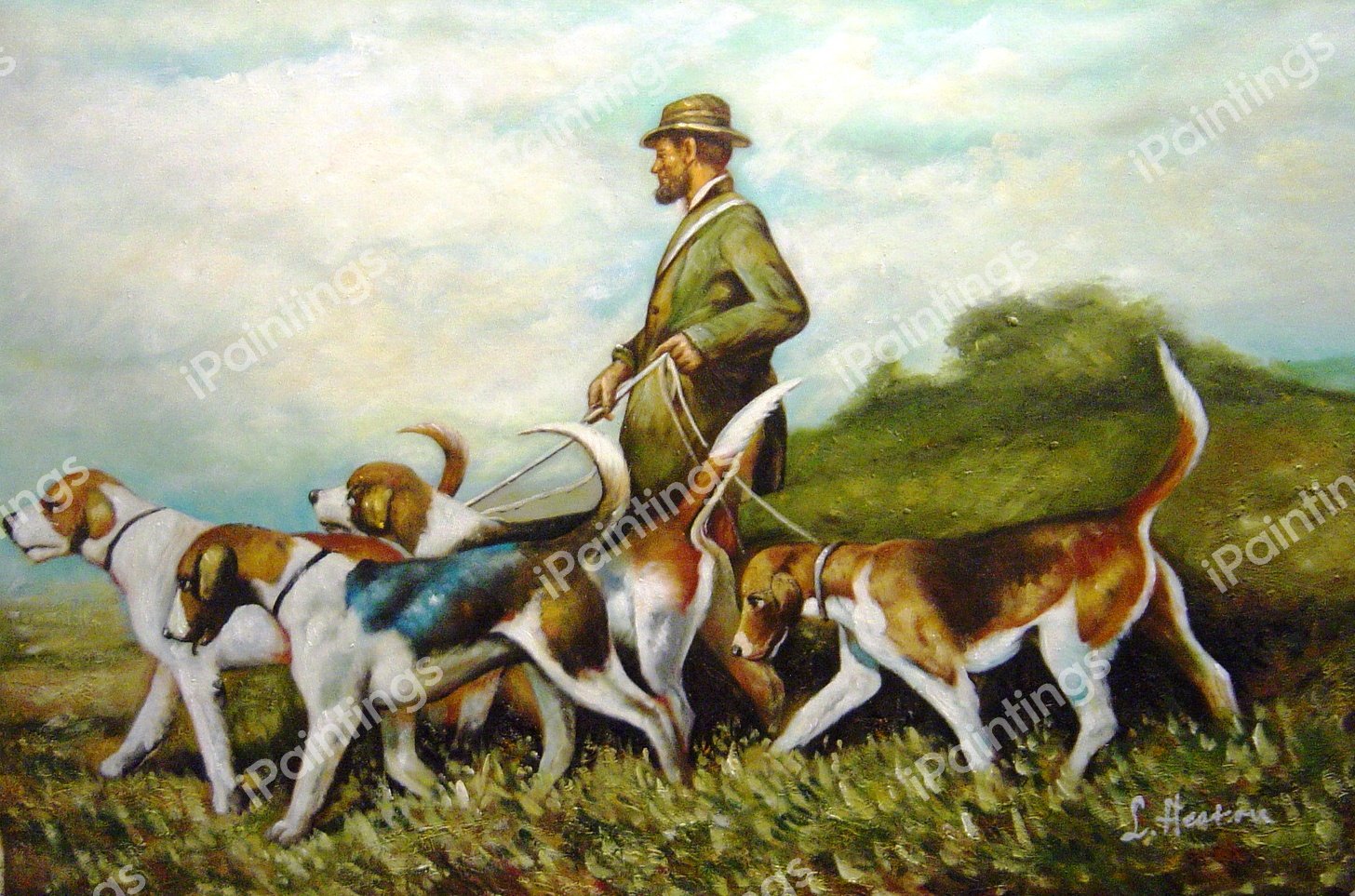 Hunting Exercise. The painting by John Emms