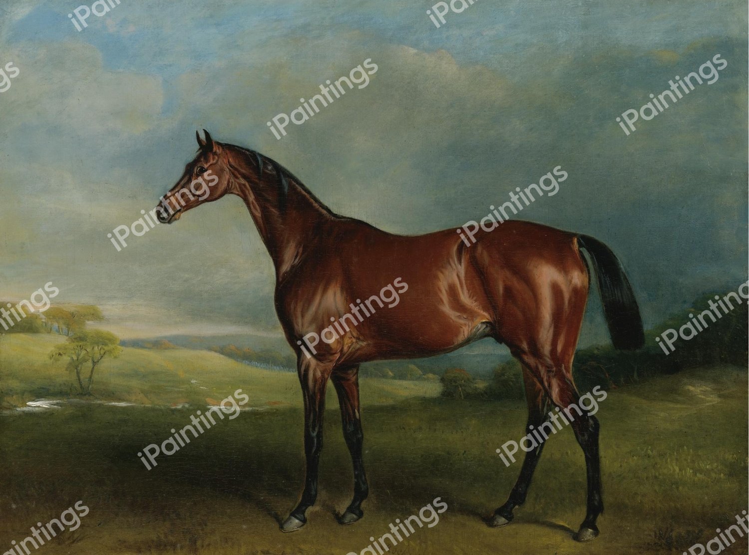 Mr. Richard Watt's Rockingham, Winner of the 1833 St. Leger. The painting by John Ferneley