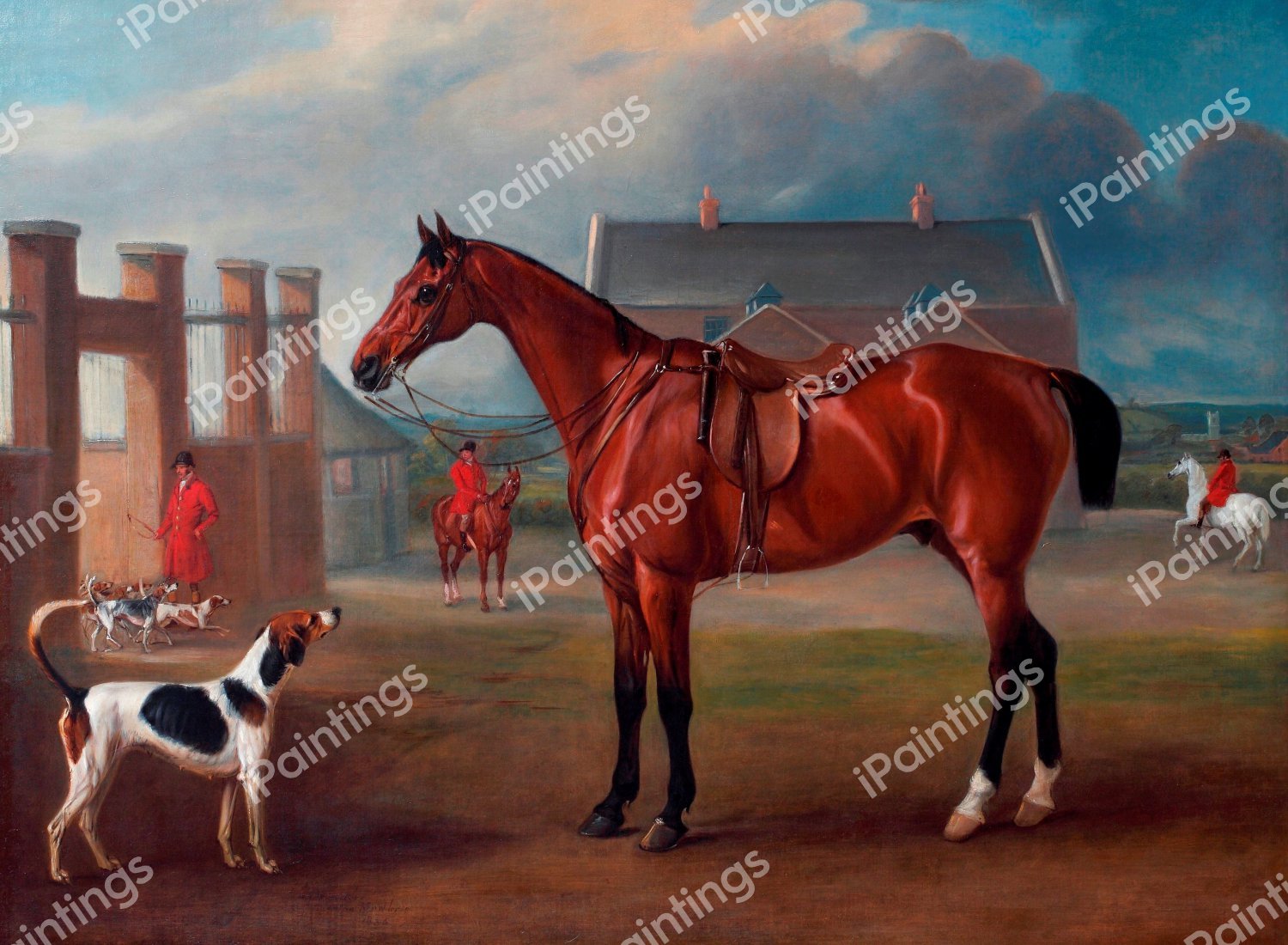 The Bay Hunter Gillingham Outside the Quorn Kennels . The painting by John Ferneley