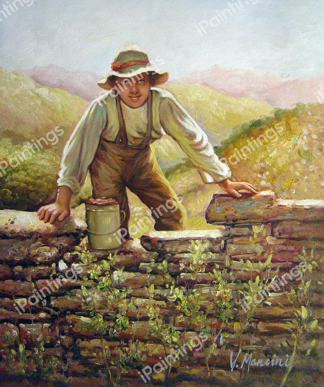 The Berry Boy. The painting by John George Brown