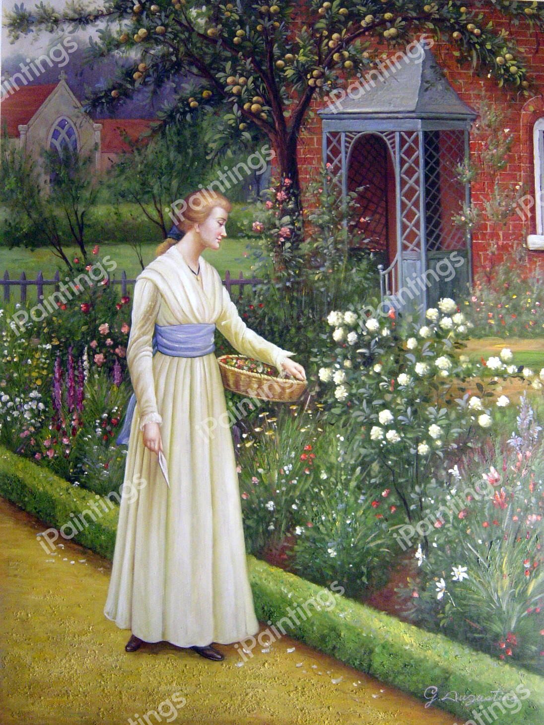 Summer Roses. The painting by John Hayter