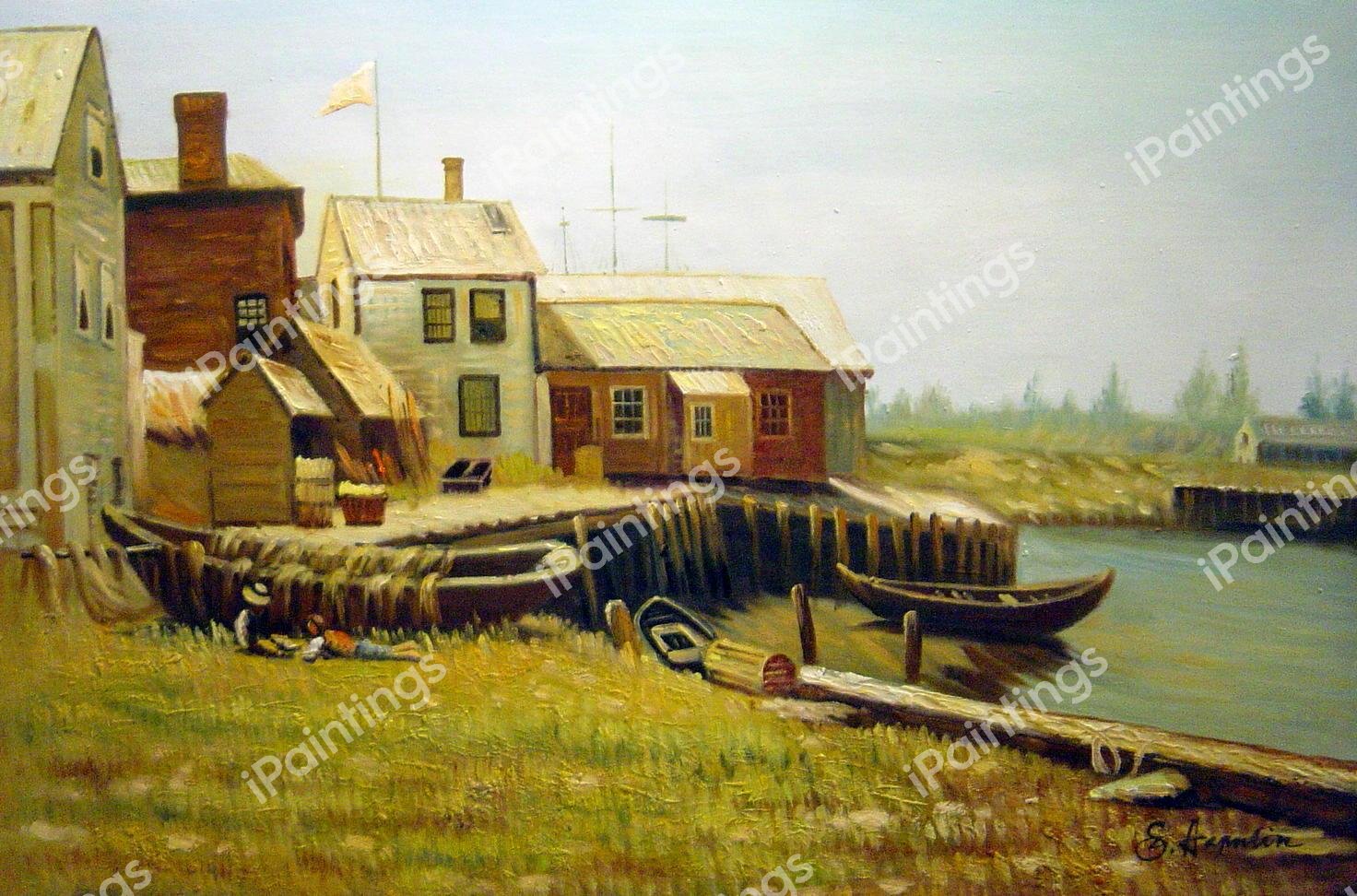 Fishing Pier. The painting by John Joseph Enneking