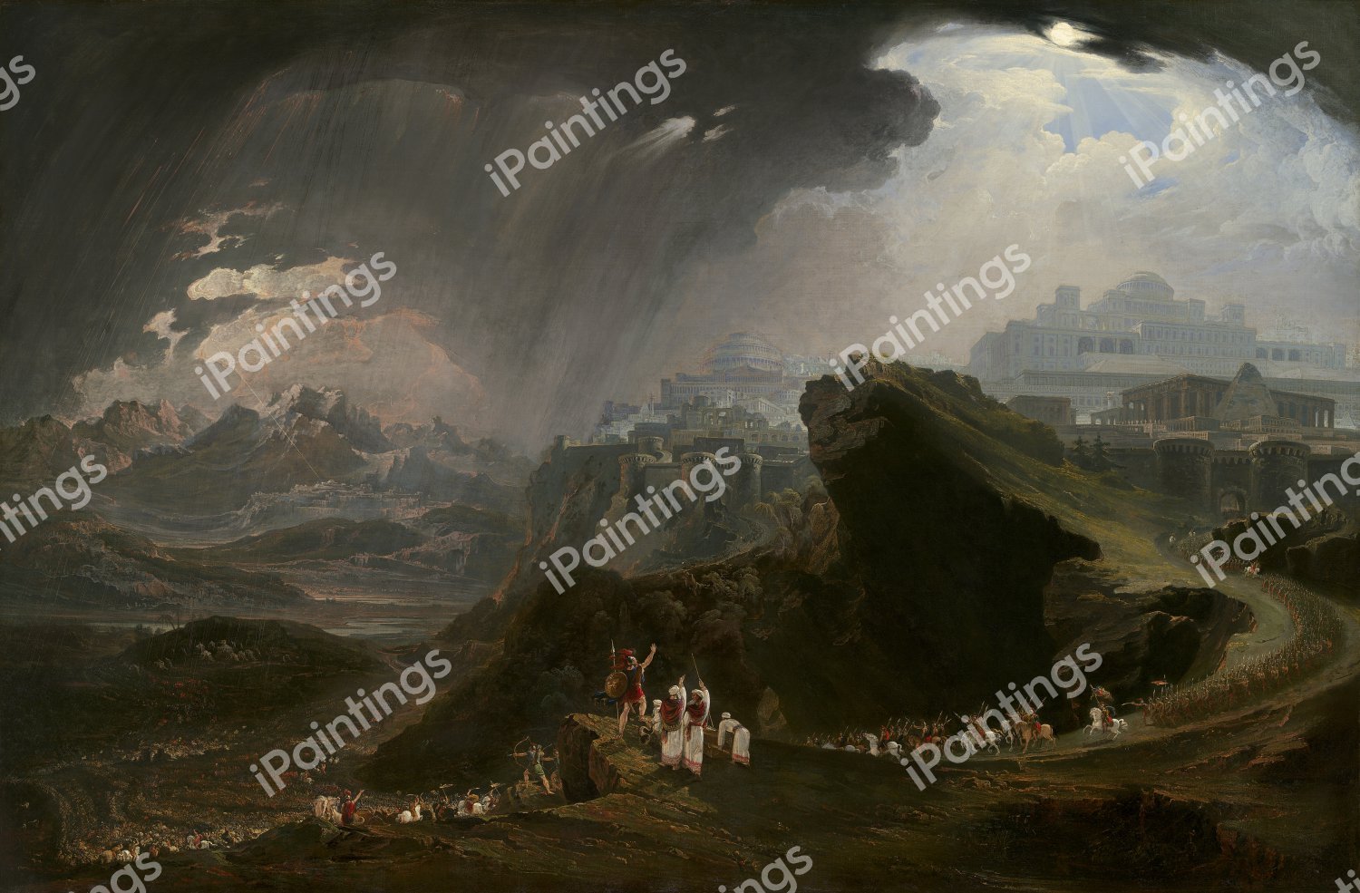 Joshua Commanding the Sun to Stand Still upon Gibeon. The painting by John Martin