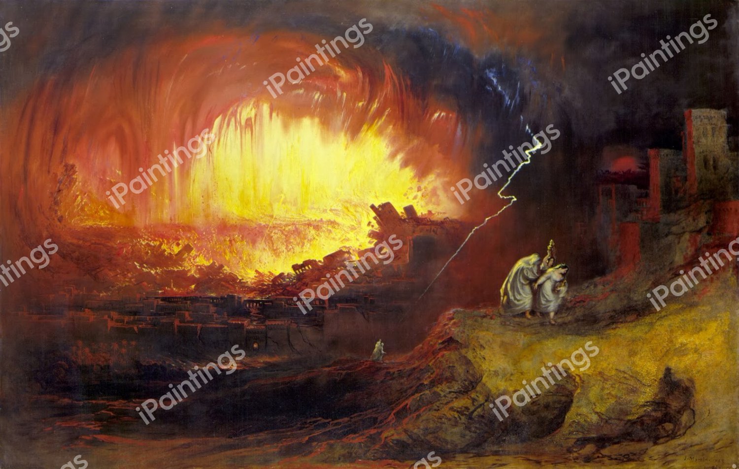 Sodom and Gomorrah. The painting by John Martin