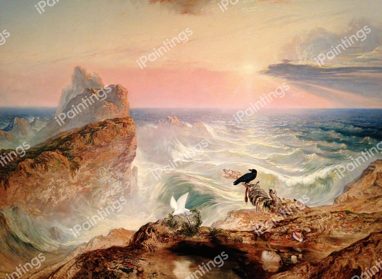 The Assuaging of the Waters. The painting by John Martin