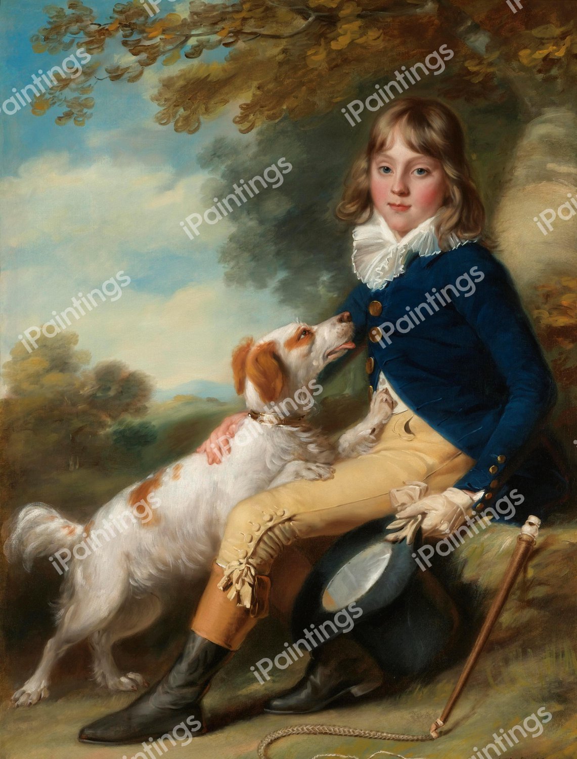 Portrait of Thomas Sheppard with His Spaniel. The painting by John Peter Russell