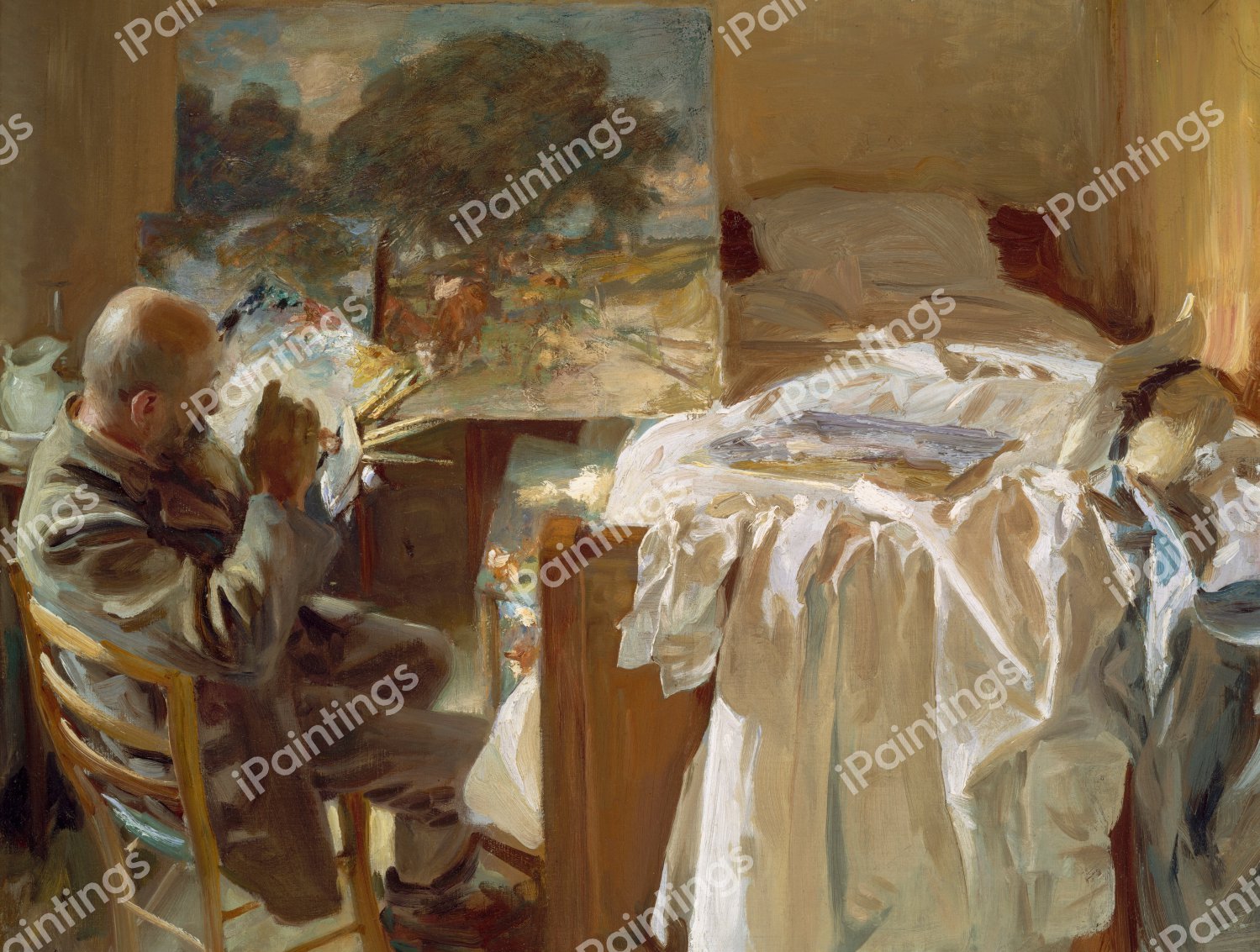 An Artist in His Studio. The painting by John Singer Sargent