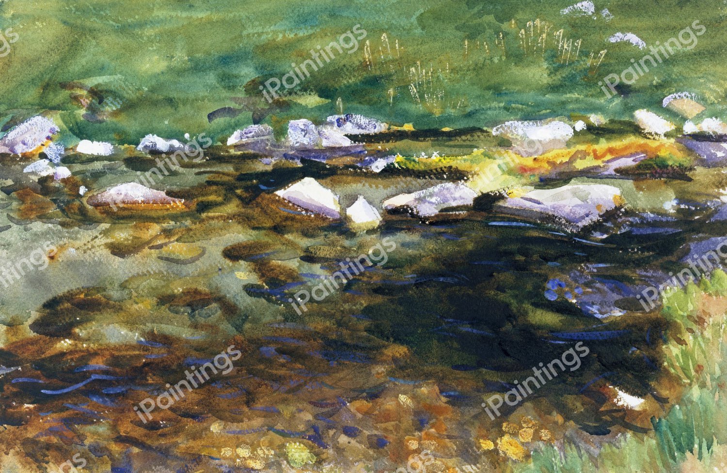 Brook and Meadow. The painting by John Singer Sargent