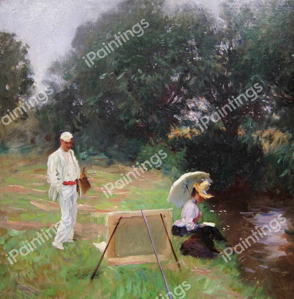 Dennis Miller Bunker Painting at Calcot. The painting by John Singer Sargent