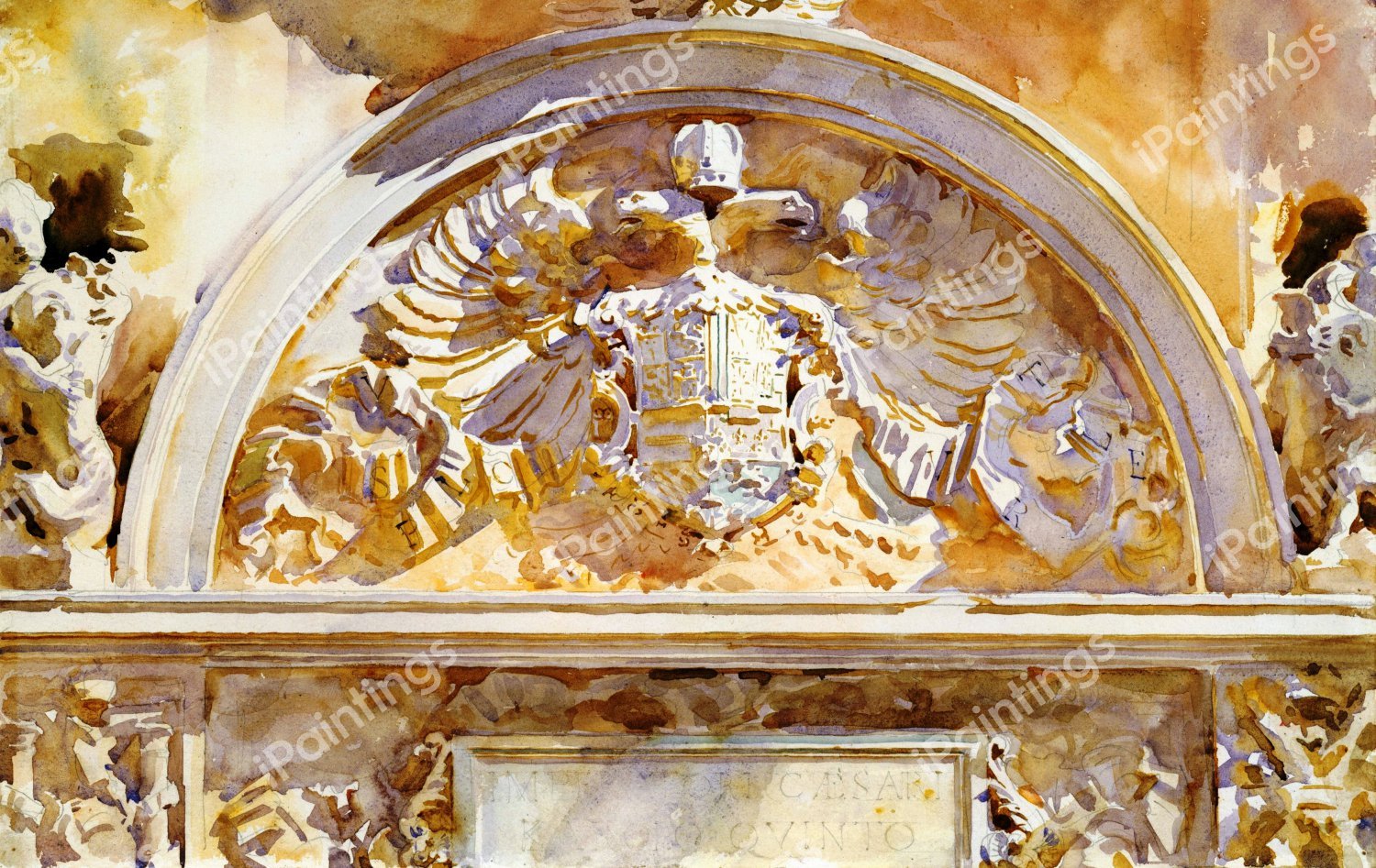 Escutcheon of Charles V of Spain. The painting by John Singer Sargent