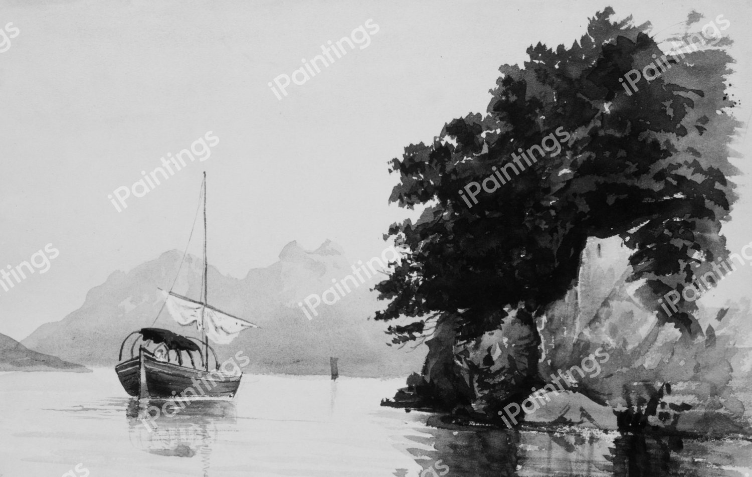 Lake of Lecco. The painting by John Singer Sargent