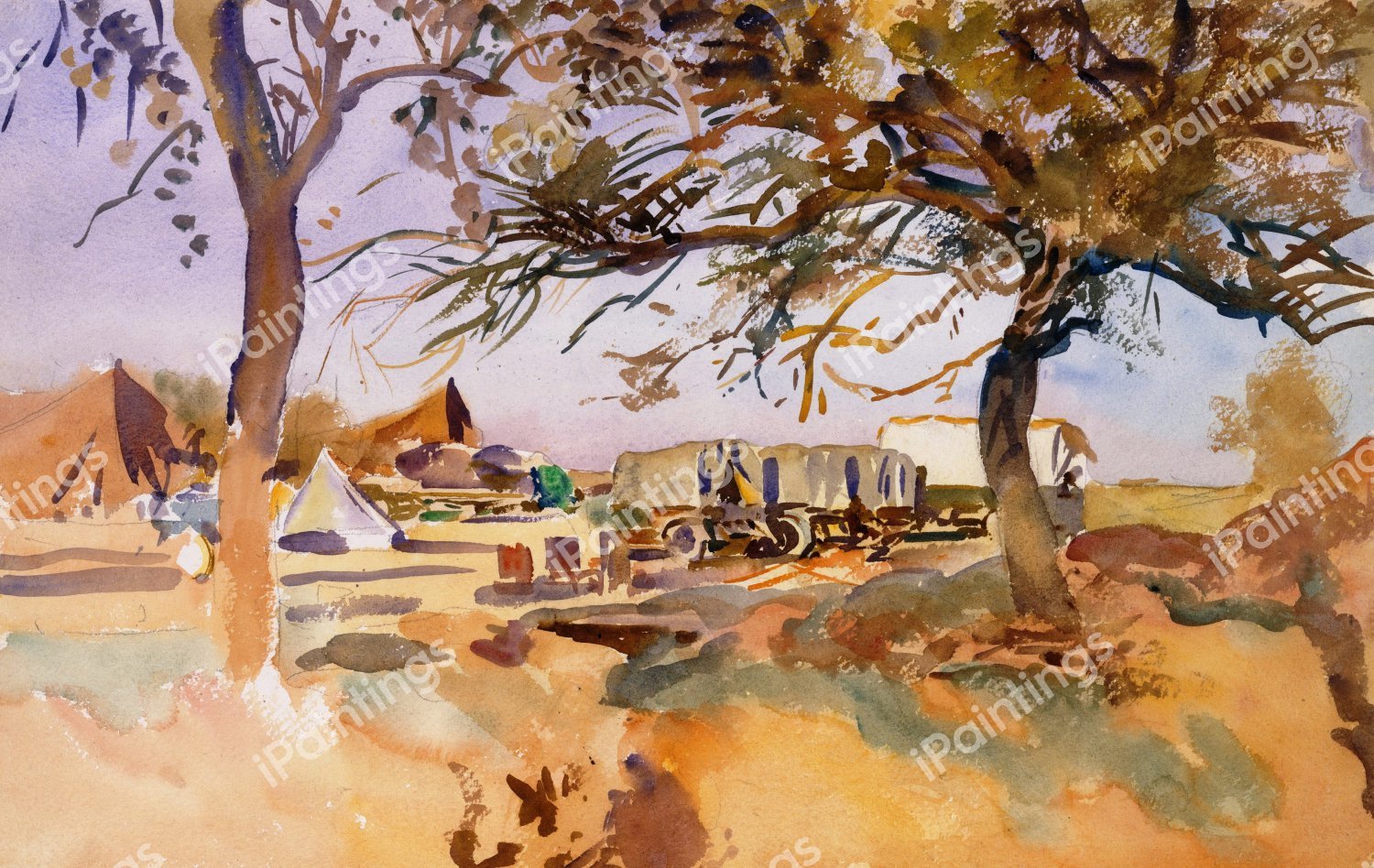 Military Camp. The painting by John Singer Sargent
