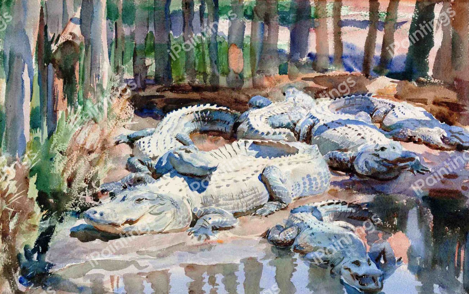 Muddy Alligators. The painting by John Singer Sargent