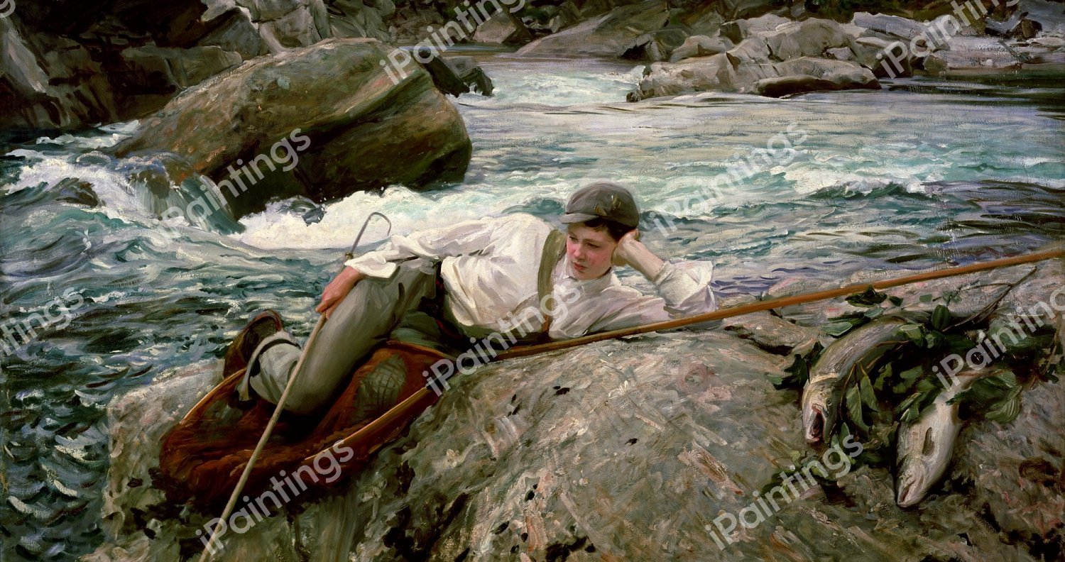 On his Holidays, Norway. The painting by John Singer Sargent