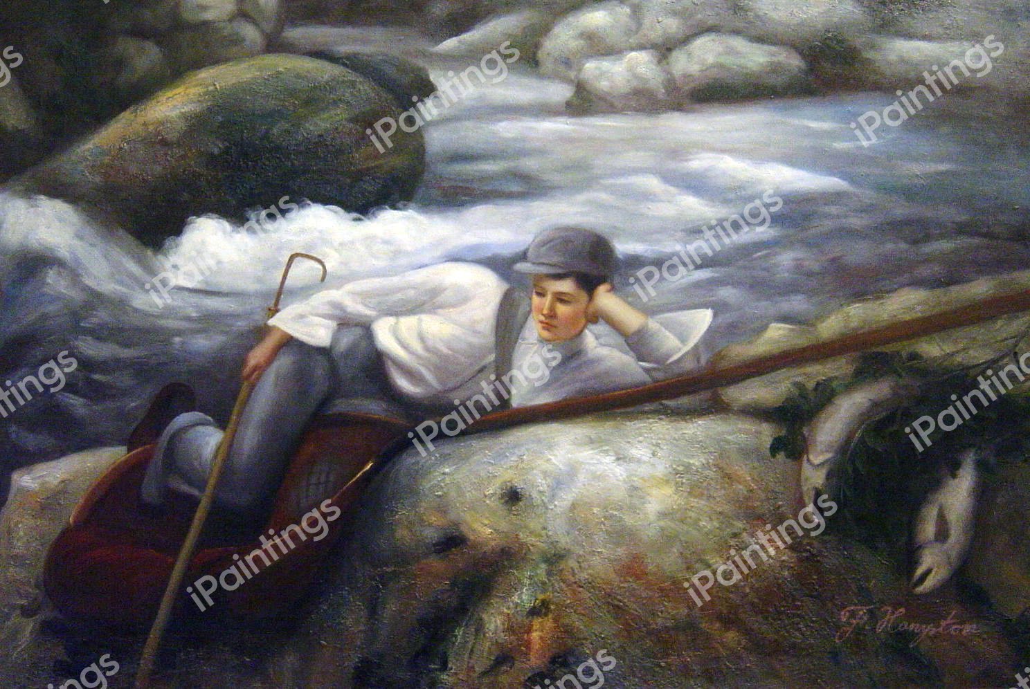 On His Holidays. The painting by John Singer Sargent