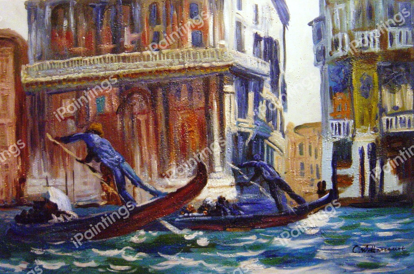 On The Canal. The painting by John Singer Sargent