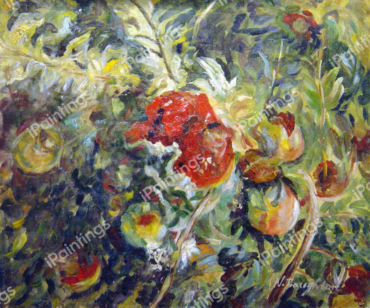 Pomegranates. The painting by John Singer Sargent