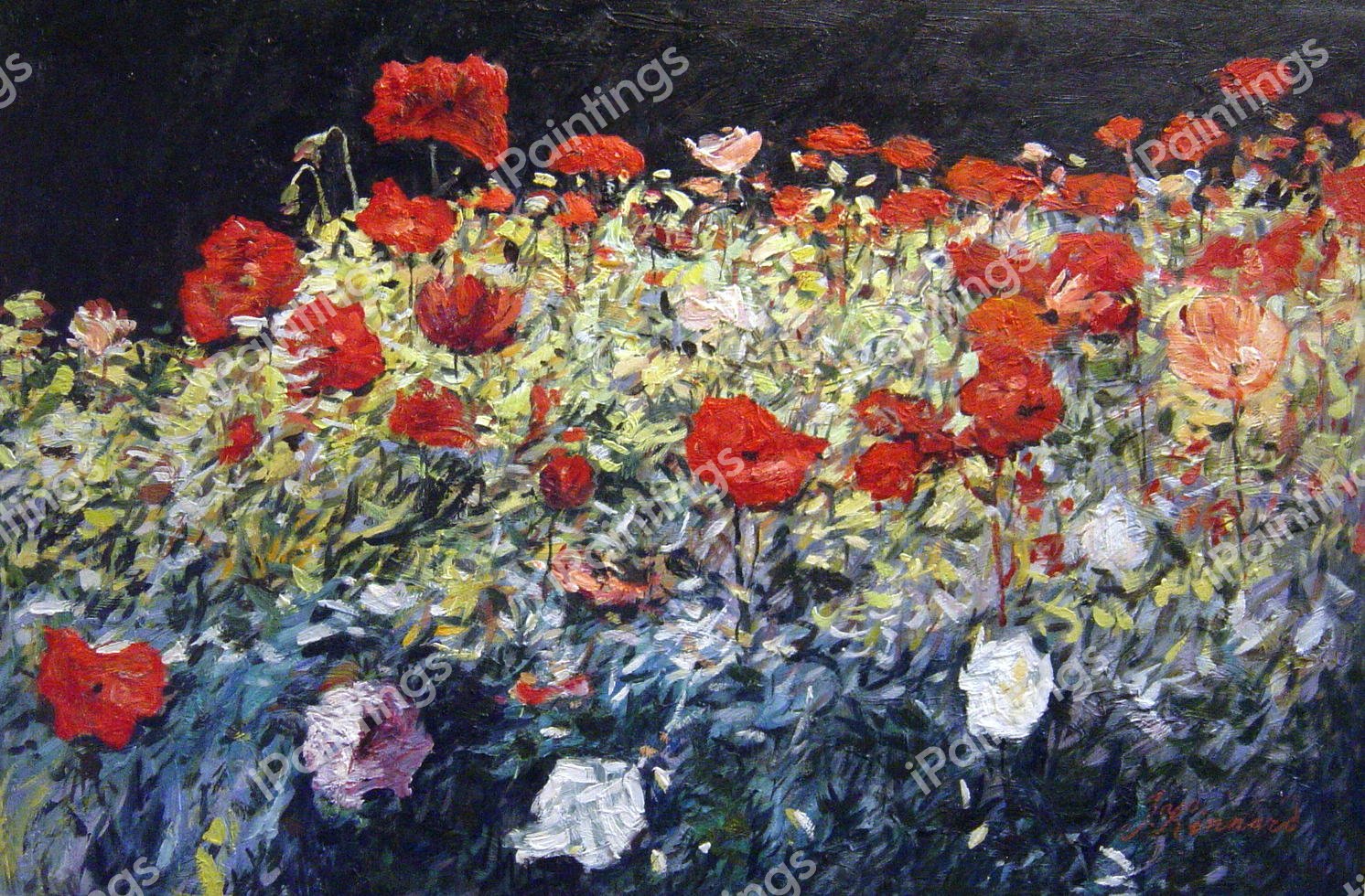 Poppies. The painting by John Singer Sargent