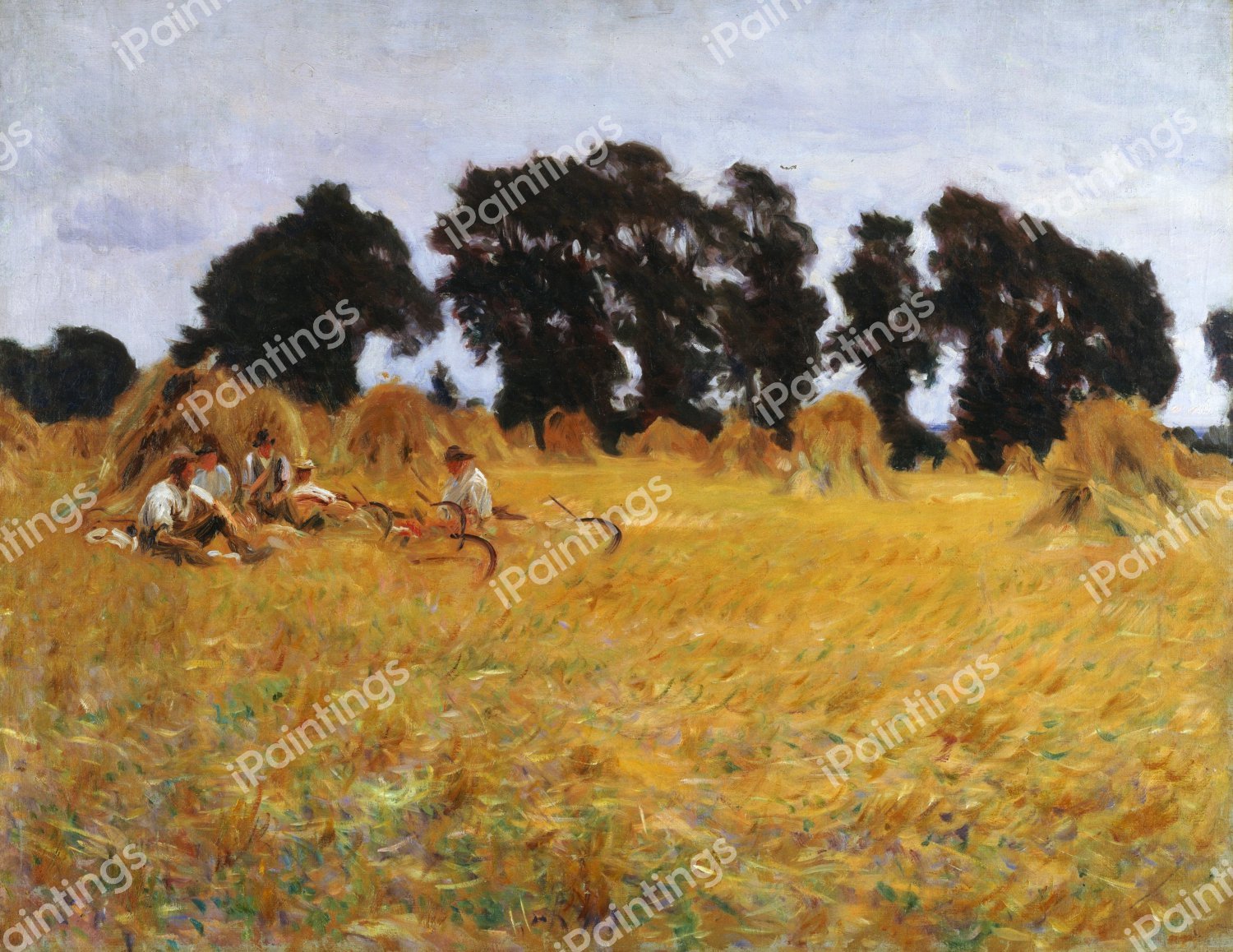 Reapers Resting in a Wheat Field. The painting by John Singer Sargent