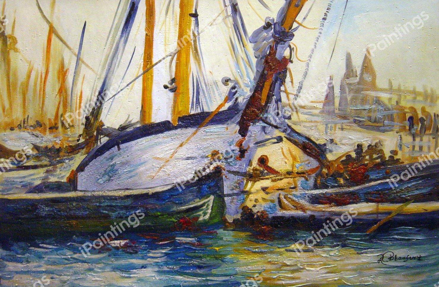 Shipping, Majorca. The painting by John Singer Sargent