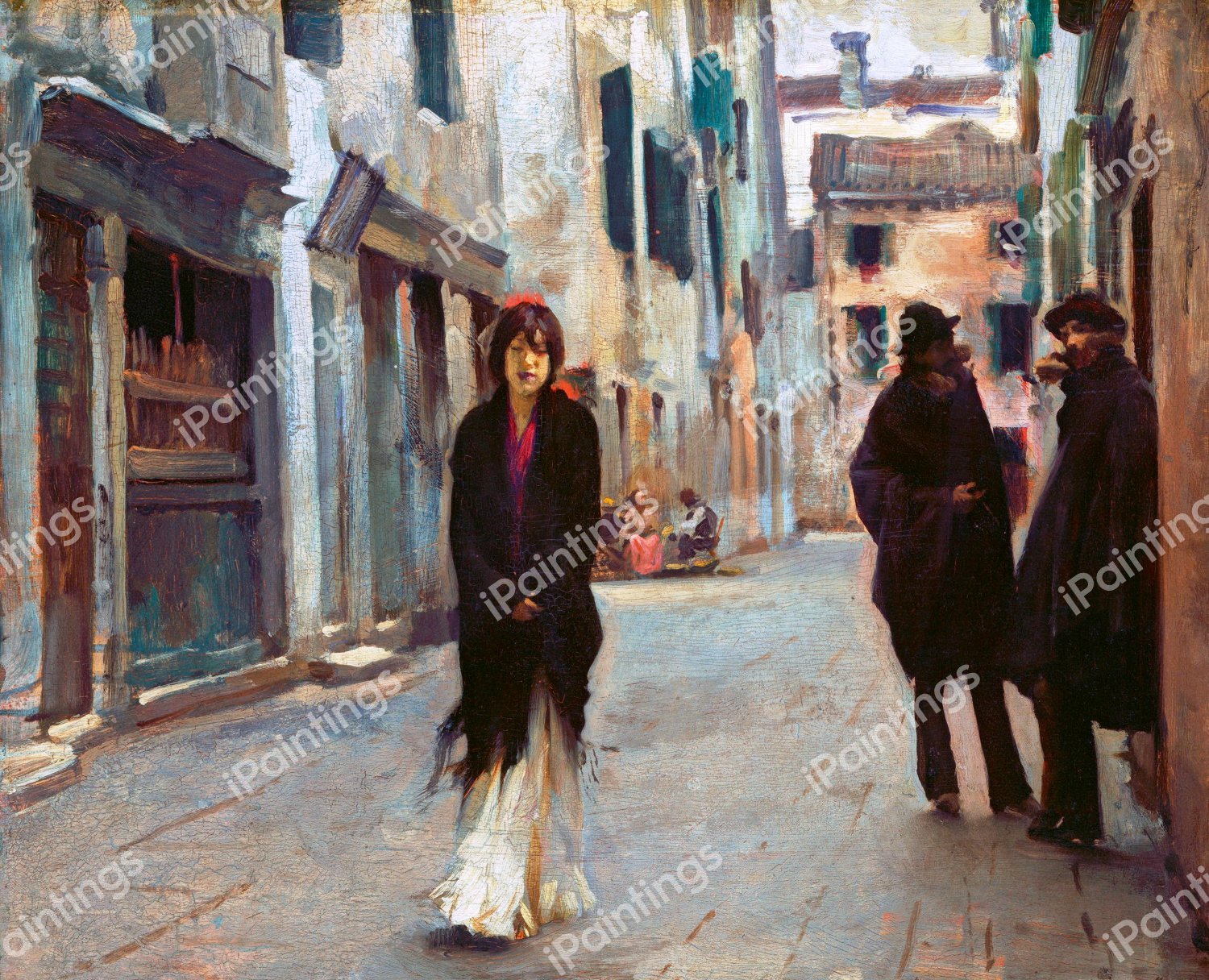 Street in Venice. The painting by John Singer Sargent
