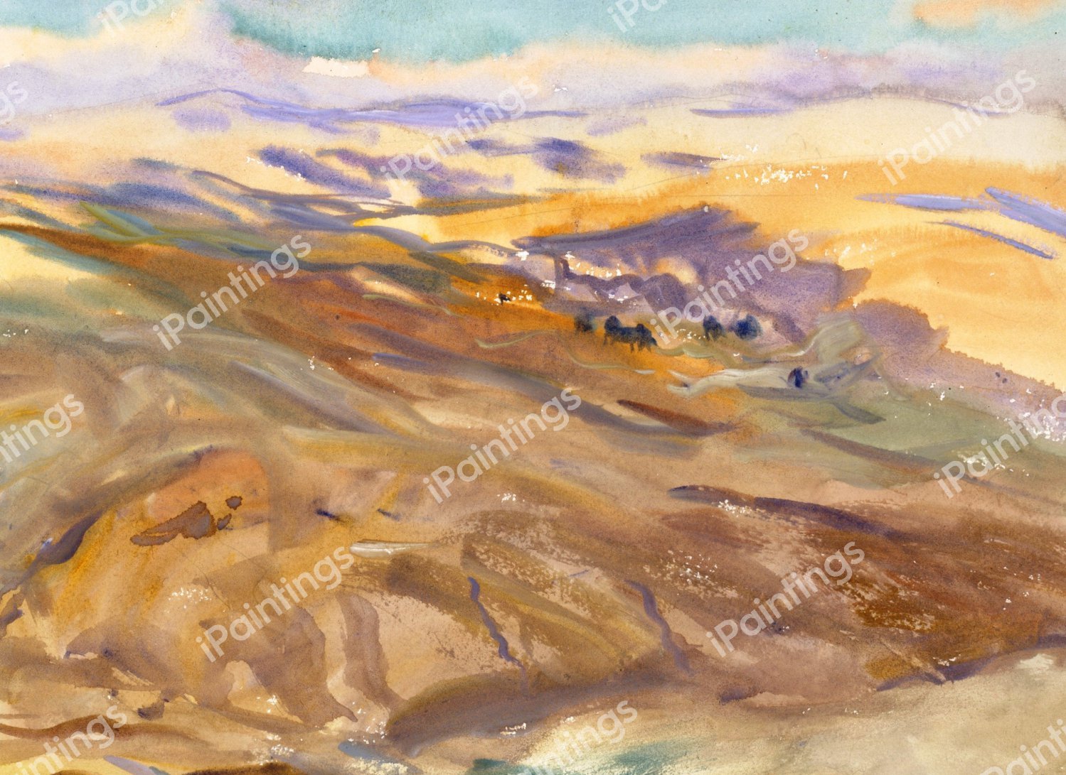 Sunset. The painting by John Singer Sargent